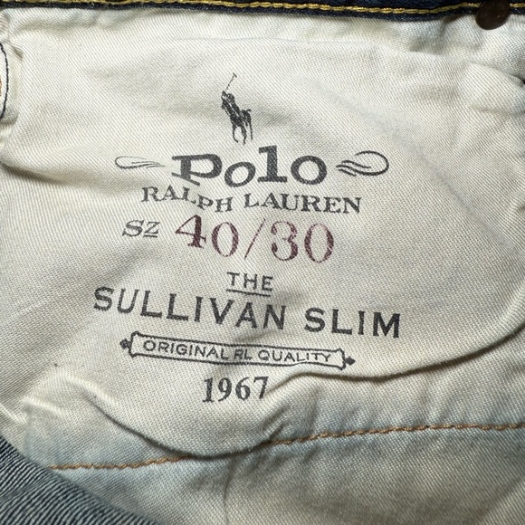 Polo Ralph Lauren Jeans The Sullivan Slim Size 40X30 Distressed Dark Wash - Picture 8 of 11